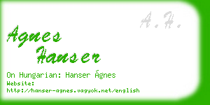 agnes hanser business card